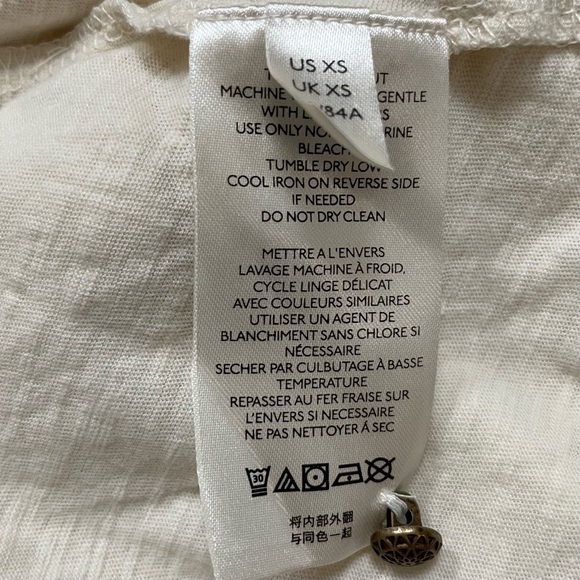 Women's ANTHROPOLOGIE Ivory JEMMA Cream CROCHET LACE Romantic BLOUSE XS - Picture 6 of 6